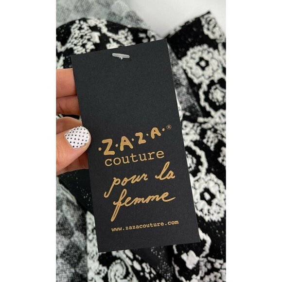 NWT Zaza Coutoure Sz M Black White Checkered Shift Dress NEW Jacquard Dress - Picture 5 of 7